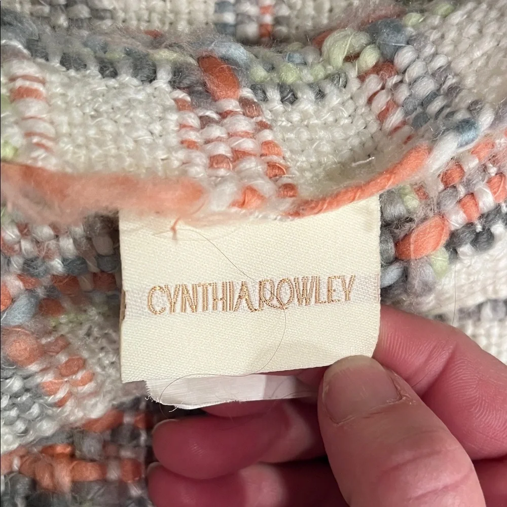 Cynthia Rowley Orange and Gray Plaid Throw Blanket